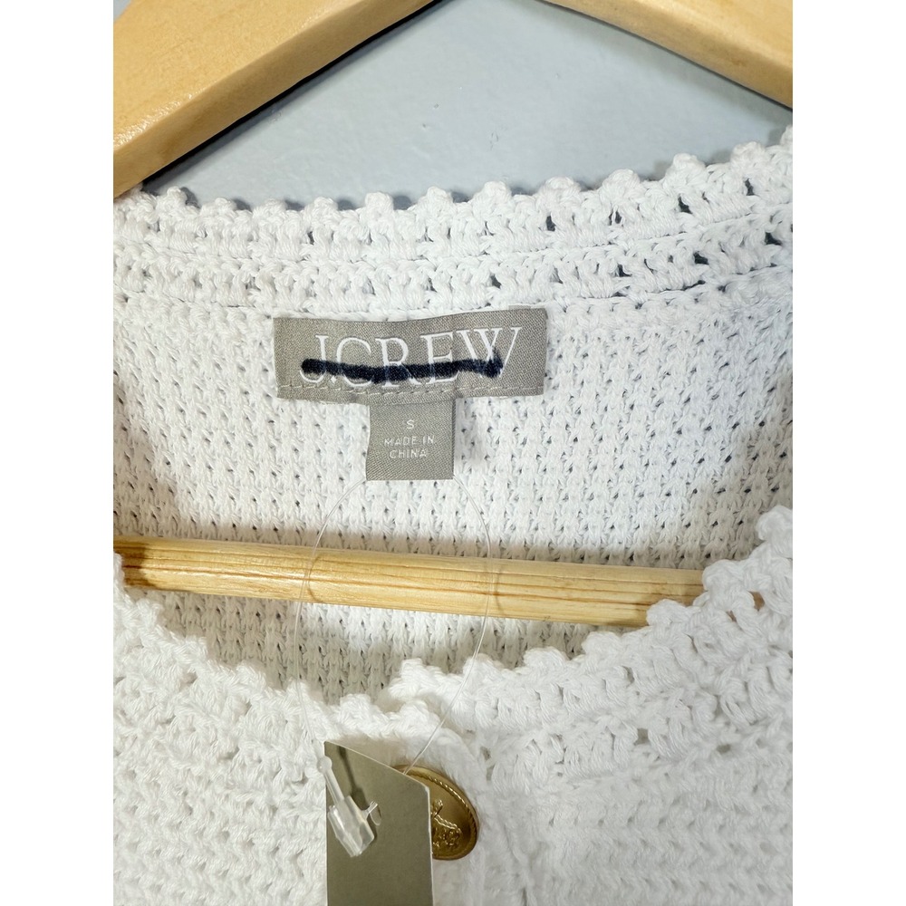 J.Crew Short-sleeve sweater lady jacket White Gold Hardware Small NWT - Picture 6 of 8
